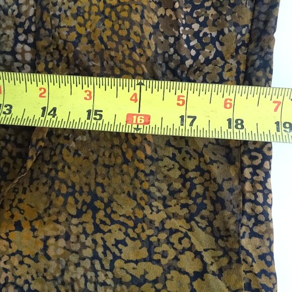 Kobi Halperin Animal Leopard Print Silk Blouse Women Size S Long Bell Sleeves - Picture 11 of 13
